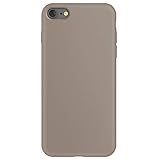 ZhinkArts Silikon Handyhülle kompatibel mit Apple iPhone SE (2020) / iPhone 7/8-4,7' Display - Silikonhülle Schutzhülle Case mit Mikrofaser Innenfutter - Hülle in Taupe - Beig