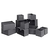 SONGMICS Aufbewahrungsboxen für Schublade, 12er Set, Unterwäsche-Organizer, Schubladen-Organizer, Stoffboxen für Socken, Unterwäsche, Krawatten und Schals, grau RDZ12G