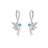 Elfen Ohrringe Mädchen Creolen 925 Sterling Silber Kinder Creolen Elfen Hängend Ohrringe Kreolen für Damen Zirkonia Elfen Creolen Ohrringe für Damen/Mädchen/