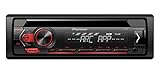 Pioneer DEH-S120UB , 1DIN RDS-Autoradio mit roter Tastenbeleuchtung , Display weiß ,Android-Unterstützung , 5-Band Equalizer , CD , MP3 , USB , AUX-Eingang , ARC App