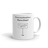 Aufschub Flussdiagramm Cafe Cup Geschenke für Leser Neuheit Geschenkbecher für Geburtstagsgeschenk, Jubiläum, besondere Anlässe, Valentinstag - 11oz lustige Kaffeetasse für sie, Frauen, Mädchen, F