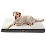 Bedsure orthopädisches Hundebett Grosse Hunde - 112x81x8 Hundekissen flauschig Hundematte waschbar Hundematratze in grau für große H