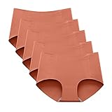 Giulogre 5er Pack Unterwäsche Damen Slip Baumwolle Multi Pack Sexy Unterwäsche Nahtloser Slip aus Eisseide Sexy atmungsaktiver Stretch Modische Slips Damen Mittelgroßes Höschen seidige Berührung