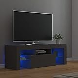 TV-Schrank, TV-Lowboard Fernsehschrank TV-Regal Fernsehtisch Tisch für Fernseher TV-Schrank mit LED-Leuchten Grau 120x35x40