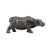 YAZHUANG8 Statuenskulptur Keramische Büffelstatue Dekoration Handgemachte Kunst Skulptur Dekor Ornamente des Desktops lila Tontopf Tee Haustier Statuen Dekorationen Desktop-Dek