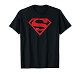 Superman Red on Black Shield T-S