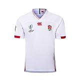 2019-20 England World Cup Rugby Jersey, Home/Away Herren Rugby Baumwolle Jersey Grafik T-Shirt, Unterstützer Fußball T-Shirt Sport Top, 100% Polyester Atmungsaktiv Home-XXXXL