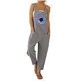 RZAXBFU Frauen beiläufige lose Overall Druck Mode Strand Art Sleeveless dünne Hosenträger SUNDE211215A84