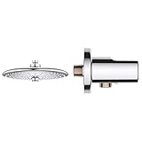 GROHE Euphoria 260 | Brausen & Duschsysteme - Kopfbrause 3 Strahlarten | chrom | 26455000 & Relexa Wandanschlussbogen, chrom, mit Brausehalter 28628000