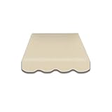 通用 Vana Markisen-Stoff Markisenbespannung Ersatzstoff mit Volant 3m / 3,5m / 4m / 4,5m / 5m / 5.5m / 6m NEU (2,85x2,5m, SPD001)