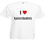 Damen T-Shirt I Love Kaiserslautern Größe L Farbe Weiss Druck Schw