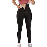 Yokbeer Damen Bauchweg Leggings | Figurformende Body Shaper Kompressionsleggins | Bauch Weg Shaping Leggins Hose Schwarz (Size : 3XL)