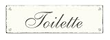 SCHILD Dekoschild TOILETTE Shabby Vintage Holzschild selbstklebend Türschild Kloschild Toilettenschild 20x6