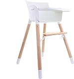 KiddyMe Mitwachsender Hochstuhl 2 in 1 - Baby Essen Stuhl, Kinderstuhl, Babystuhl, Babyhochstuhl ab 6 monate - Essstuhl und Sitzstuhl Baby und Kinder - Mit Tischplatte - Desig