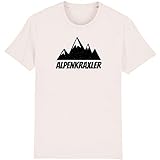 Bayrisches Herren T-Shirt - Alpenkraxler - Bergsteiger Wandern Shirt Vintage-Schwarz 3XL