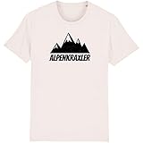 Bayrisches Herren T-Shirt - Alpenkraxler - Bergsteiger Wandern Shirt Vintage-Schwarz 3XL