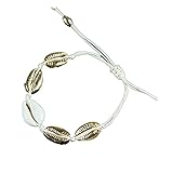 XALIUFENG Natürliche Muschel Armband Retro Seil Kette Design Schmuck DIY Shell Knöchel Armband Handkräfte Muschel O