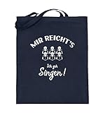 shirt-o-magic Chor: Ich geh Singen - Jutebeutel (mit langen Henkeln) -38cm-42cm-Deep B