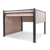 blumfeldt Pantheon Cortina Pergola - Garten Pavillon, Partyzelt, Aluminiumkantrohr, 10x10 cm Eckpfosten, Dach mit wasserabweisender Beschichtung, rostfrei, überdachte Fläche: 3x3 m, C