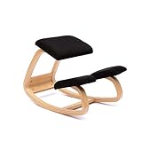 Ergonomischer Kniestuhl Bürostuhl kniender Hocker Wirbelsäulen korrektur Stuhl- Flanell (Schwarz)