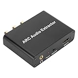 Queenser ARC Audio Extractor -ARC Audio Return Channel Adapter unterstützt Glasfaser-Koaxial-Cinch-3,5-mm-Ausgang Geeignet für Audioverstärker-Lautsprecher-Headset TV