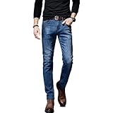 Qinvern Slim-Fit-Jeans für Herren mit kleinen Füßen, bequem und beliebt, täglicher Freizeitsport, einfache und vielseitige Jeanshose 32