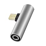 2-in-1 TypeC auf USB und 3,5 Adapter für Kopfhörer und PD, kompatibel mit Samsung/Google/OnePlus/Huawei, Handys mit Typ-C-Schnittstelle (Silber)