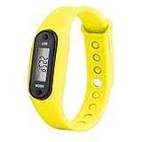 KOKOW Schrittzähler Uhr Kinder Uhr Elektronische Pedometer Schüleruhr Silikon Schrittzähler Kinder Sport Schrittuhr Pedometer Kinder Sport Armbanduhr Kinder Watch (Gelb)