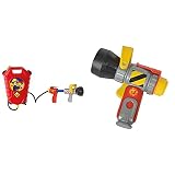 Simba Feuerwehrmann Sam Feuerwehr Tankrucksack, mit Einfach oder Mehrfachstrahl, Tankvolumen: 1800ml, 10mn & Feuerwehrmann Sam Feuerwehr Wasserpistole / 17cm / Tankvolumen 100ml / Reichweite 7 M