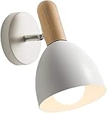 LZHL Skandinavische Sconce Wandlichter Holz Top Trichter Schatten Modern Einstellbare Wandlampe Indoor Beleuchtung E27 Harte Kabel Matte Edel Für Schlafzimmer Wohnzimmer Badezimmer Licht/W