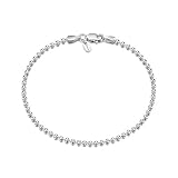 Amberta 925 Sterlingsilber Armkette - Kugelkette Armband - 2 mm Breite - Verschiedene Längen: 18 19 cm (18cm)