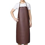 MJAHQ arbeitsschürze Lederschürze Neckholder-Gummischürze Unisex Einsatz in der Küche Lebensmittelbetriebe Fischreinigung Waschanlagen-Overalls-Kaffeefarbe_115