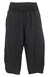 K-Milano Damen 3/4 Hose/Leinenhose aus luftigem angenehm zu tragendem Leinen, bequemer Schnitt, Gummibund, 2 aufgesetzte Taschen vorne, Länge ca. 72 cm, Größen M - 3XL