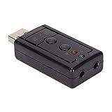 Virtuelle Soundkarte mit Internem Verstärker und Lautstärkeregler, USB 2.0 Port 7.1 Kanal Soundkarte mit 3,5 Mm und Mikrofonanschlüssen für Desktop, Laptop