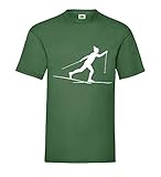 Langlauf Skifahrer Langlauf Männer T-Shirt Flaschengrün XXL - shirt84