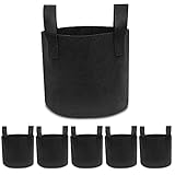 ZENAKIO 5er Set Pflanzbeutel Vlies 30L Schwarz Pflanztaschen Grow Töpfe Wiederstandsfähig Wiederverwendbar Atmungsaktiv mit Griff für Garten Gewächshaus Urban Gardening auf dem Balk