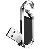 64GB USB-Stick Tragbarer USB-Flash-Laufwerk mit Schlüsselanhänger USB 2.0 Speicherstick für Externe Datenspeicher, Schw