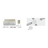 Paulmann 706.24 Function MaxLED Basisset 3m Tunw 20W 230/24V 36VA Silber & Paulmann 70617 MaxLED X-Verbinder für LED Strip Weiß Stripe Zubehör 4 Anschlussmöglichkeiten einfaches Stecksy