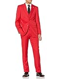 Falcone Herren VETT Business-Anzug Hosen-Set, rot, 56