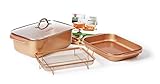 Livington Copperline WonderCooker B-Ware – 14-in-1 Küchenset – Auflaufform, Grillpfanne, Bräter, Slow Cooker u. v. m. – Kochgeschirr für alle Herdarten inkl. Induk