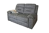 lifestyle4living Sofa mit Relaxfunktion in grau, 2-Sitzer Relaxsofa, Microfaser, Stoff/Federkern-Polsterung | Gemütliche Relax-Couch in modernem Desig