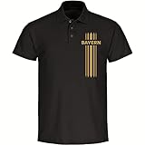 VIMAVERTRIEB® Herren Poloshirt Bayern - Streifen Block - Druck:Gold metallik - Polo Shirt Hemd Männer Fußball Fanartikel Fanshop - Größe:5XL schw