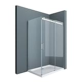 Sogood Duschkabine Ravenna17 100x140x195cm Duschabtrennung mit Schiebetür ESG-Sicherheitsglas Klarglas inkl. beidseitiger Easy-Clean-Beschichtung