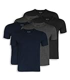 Hugo Boss Herren T-Shirts Business Shirts Crew Neck 50325887 6er Pack, Größe:S, Artikel:-984 Navy/Black/W