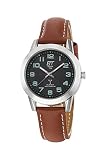 ETT Eco Tech Time Funk Solar Damen Uhr Analog mit digitalem Datum mit Leder Armband ELS-11503-22L