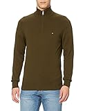 Tommy Hilfiger Herren PIMA Cotton Cashmere Zip Mock Pullover, Olivenholz, Larg