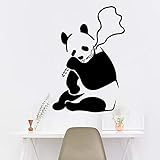 Wandaufkleber,Cartoon Panda Weed Wandaufkleber Schlafzimmer Spielzimmer Straßenkultur Straße Tier Wandtattoo Vinyl 67X46C