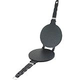 Eistüte-Eisen-Maschine Non-Stick for Waffel Runde Backpfanne Backformen for Snacks Frühstück Brennstoffgasöfen Nur Eiscreme-Kegelhersteller Einfach Bedienen (Farbe : Black, Size : 34.3X17cm)