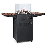 Blumfeldt Flagranti Gasheizung, Freiluftheizung, 8kW Gasofen, Gasflaschen bis zu 11kg, Sichtfenster aus gehärtetem Glas, Katalytofen, elektrisches Zündsystem, mit klappbaren Seitentischen, schw