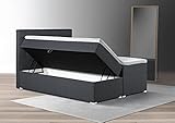 Tesla Dreams-Adler Boxspringbett mit bettkasten 180x200 - Stauraum 1,00 m3, Taschenfederkern-Matratzen H3, Topper Komfortschaum-3D,